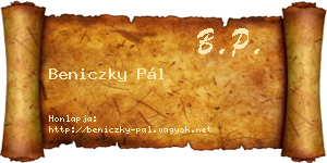 Beniczky Pál névjegykártya