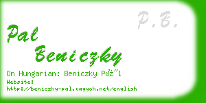 pal beniczky business card